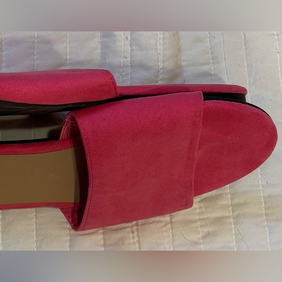A New Day Heidi Hot Pink Faux Sueded Sandals Slides Size 8 - Picture 5 of 7